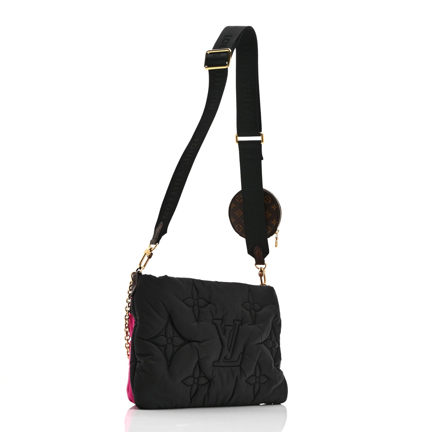 Econyl Monogram Pillow Maxi Multi Pochette Accessories Black Fuchsia
