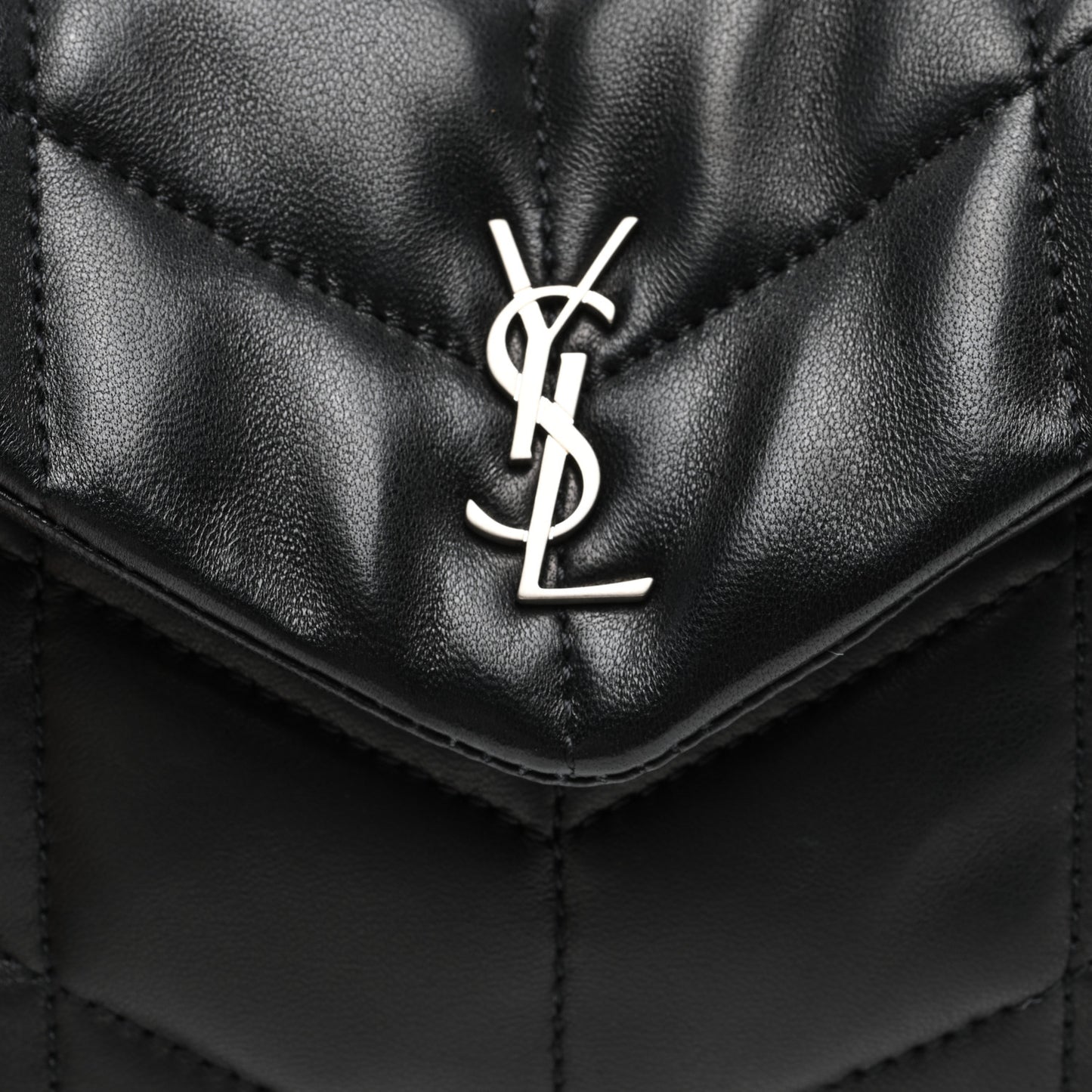 Lambskin Monogram Loulou Puffer Pouch Clutch Black