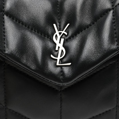 Saint Laurent Lambskin Monogram Loulou Puffer Pouch Clutch Black 8 of 10