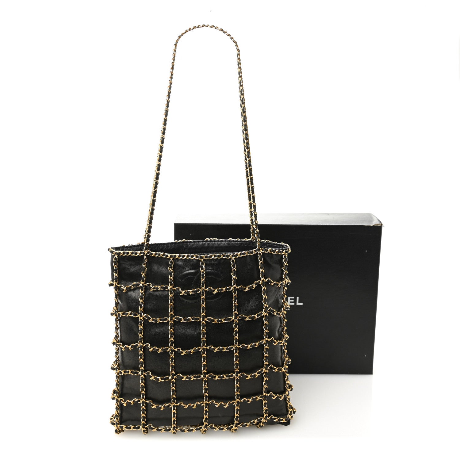 Chanel Lambskin Shopping Chain Tote Black 12 of 12