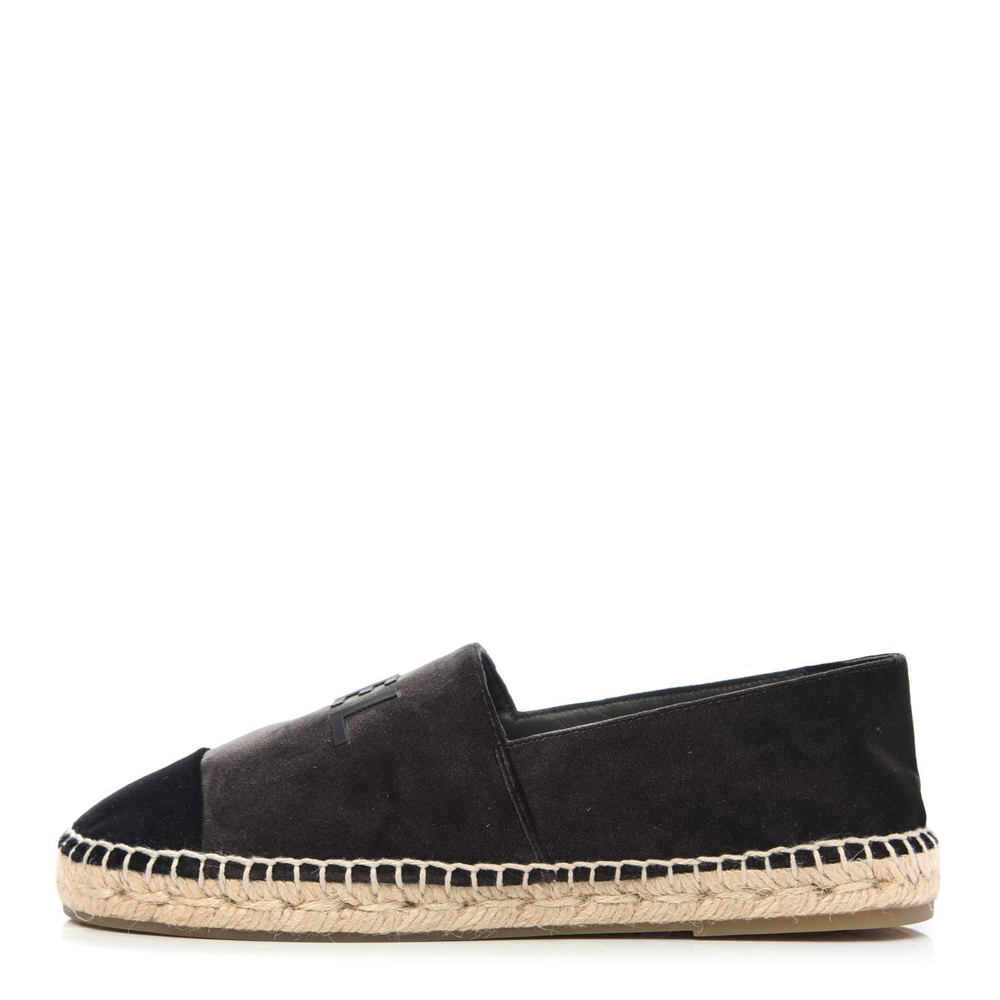 Velvet Logo Espadrilles 37 Black