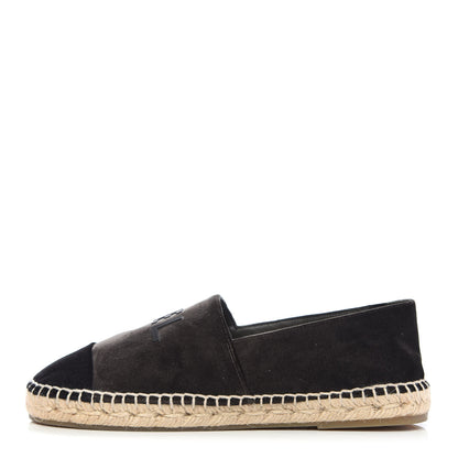Chanel Velvet Logo Espadrilles 37 Black 1 of 10