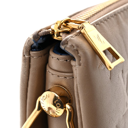 Louis Vuitton Lambskin Embossed Monogram Coussin PM Taupe 15 of 17