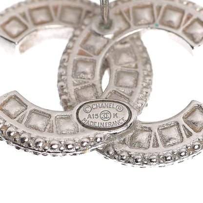 Chanel Baguette Crystal CC Earrings Silver Black 4 of 8