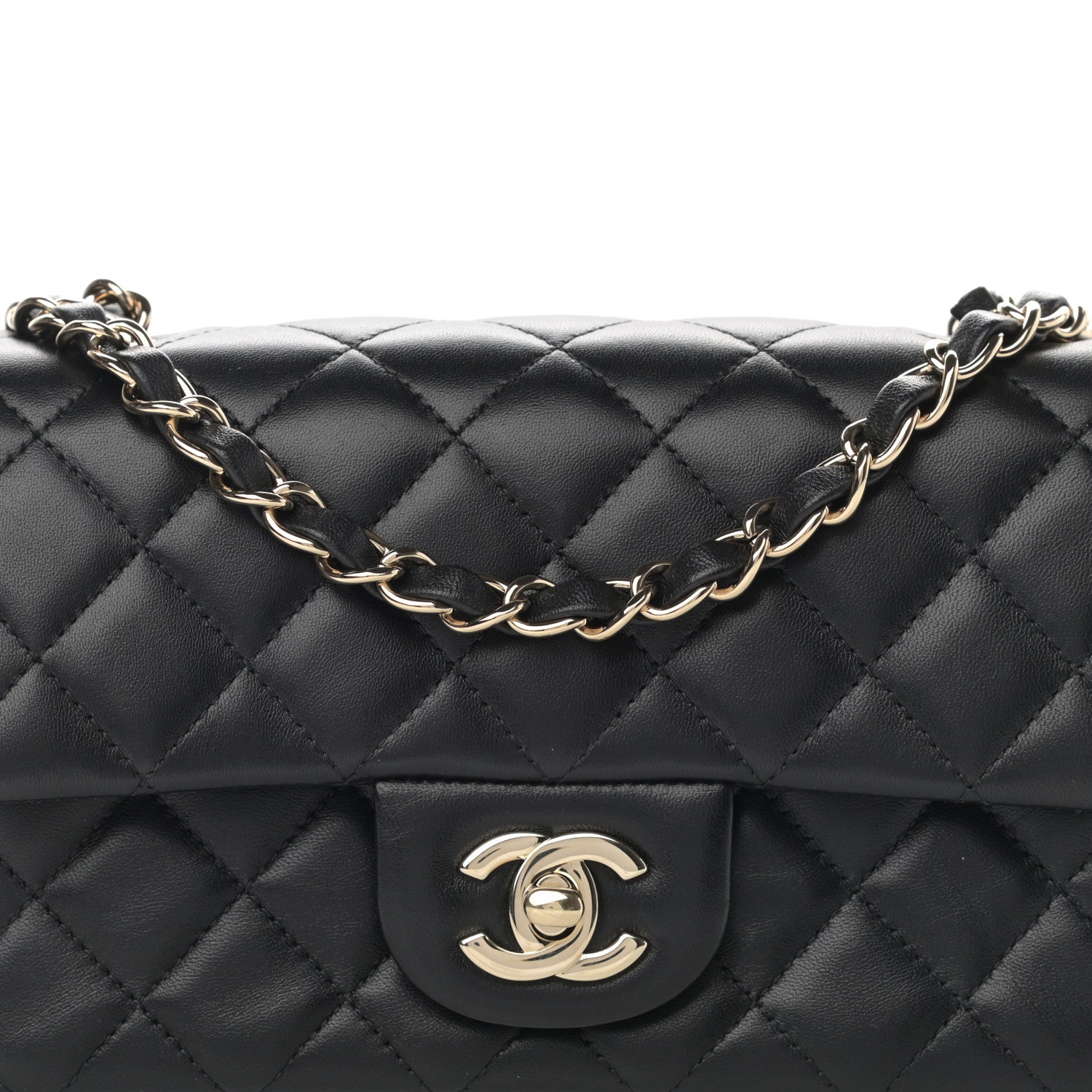 Chanel Lambskin Quilted Mini Rectangular Flap Black 7 of 11