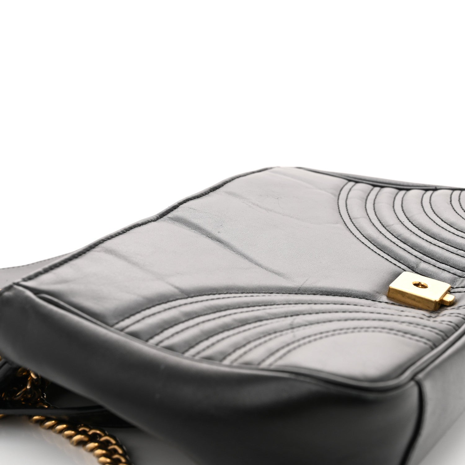 Gucci Calfskin Matelasse Medium GG Marmont Shoulder Bag Black 14 of 14
