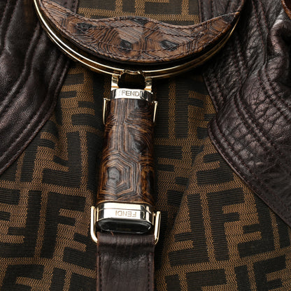 Fendi Zucca Nappa Nuvolata Vitello Tortuga Spy Tobacco Moro 7 of 9