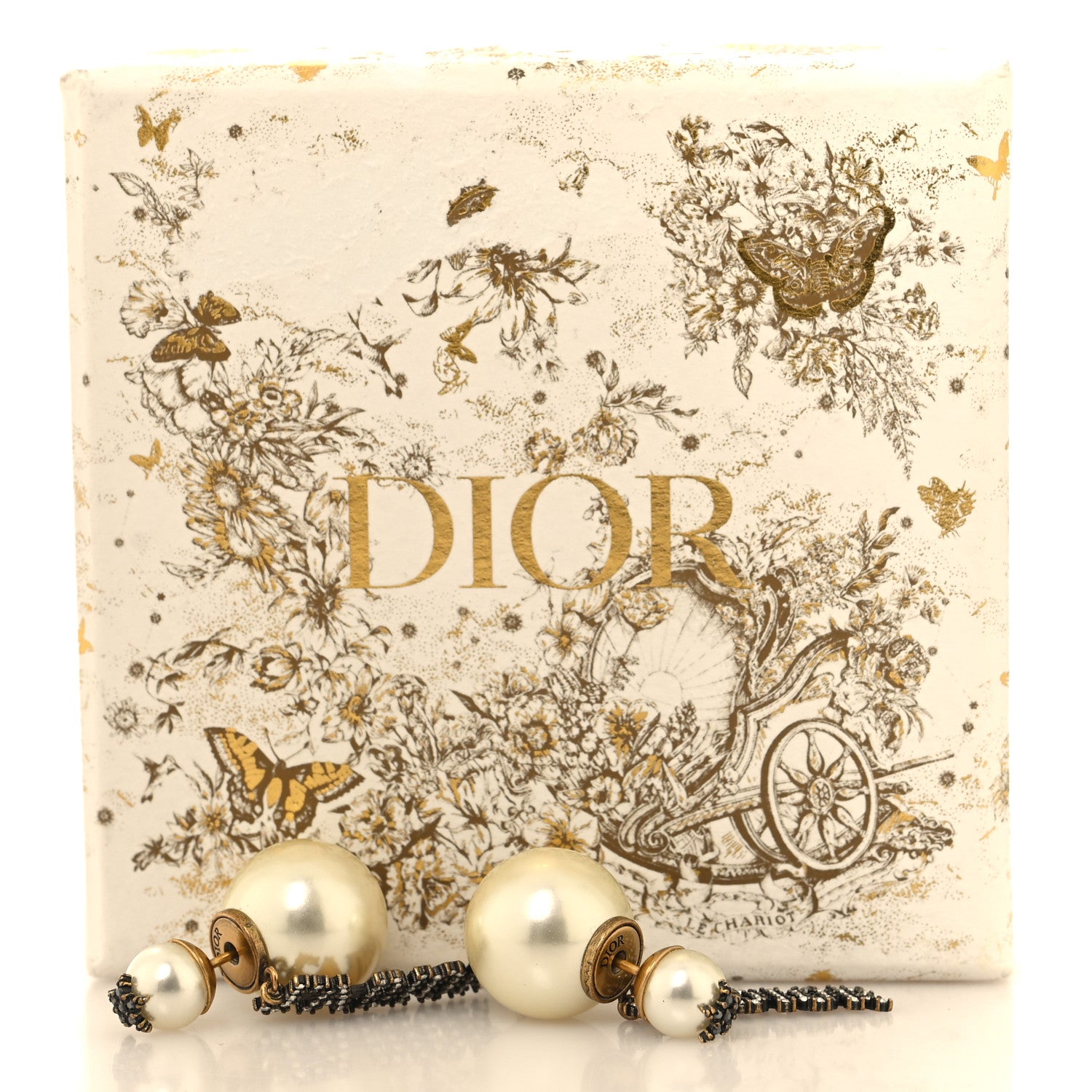 Christian Dior Pearl Crystal J'Adior Tribales Earrings Antique Gold 5 of 5