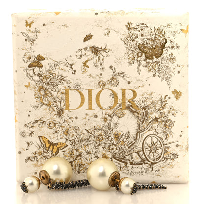 Christian Dior Pearl Crystal J'Adior Tribales Earrings Antique Gold 5 of 5