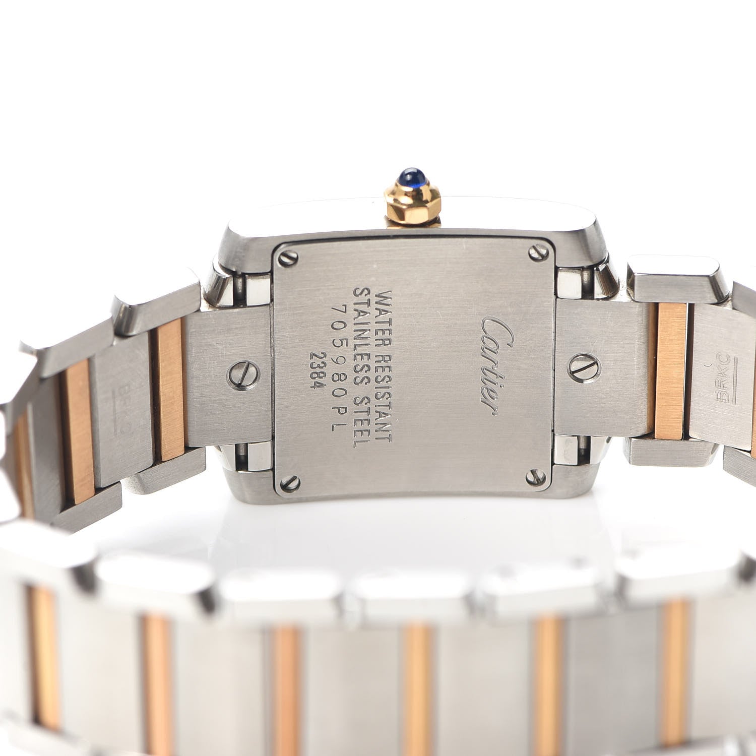Cartier Stainless Steel 18K Pink Gold Mother of Pearl 20mm Tank Francaise Quartz Watch 4 of 5