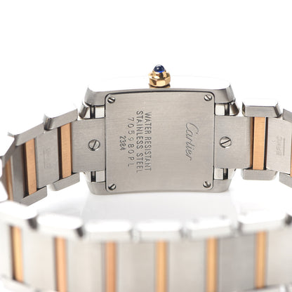 Cartier Stainless Steel 18K Pink Gold Mother of Pearl 20mm Tank Francaise Quartz Watch 4 of 5