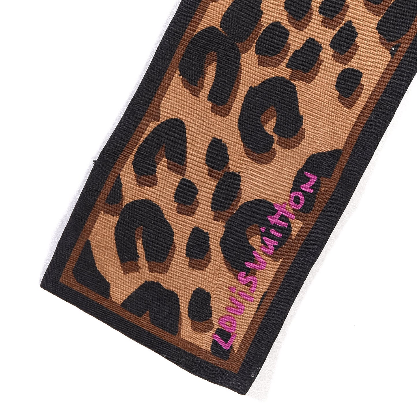 Silk Leopard Bandeau Scarf Marron