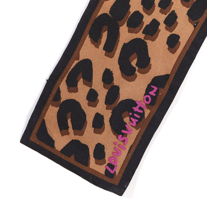 Louis Vuitton Silk Leopard Bandeau Scarf Marron 3 of 4