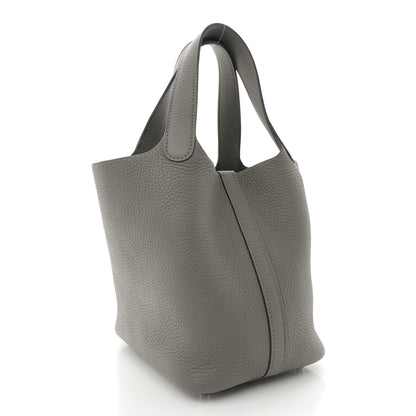 Hermes Taurillon Clemence Picotin Lock 18 PM Gris Meyer 3 of 10