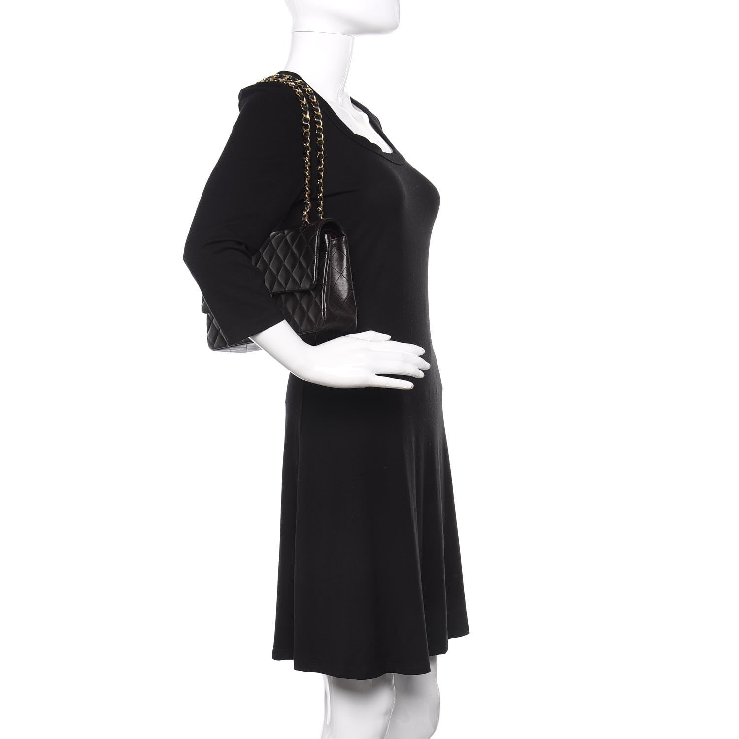 Chanel Lambskin Quilted Medium Double Flap Black 2 of 14