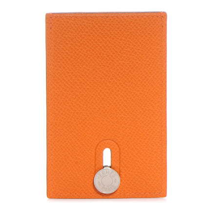 Hermes Epsom Diabolo Card Holder Case Orange 1 of 7