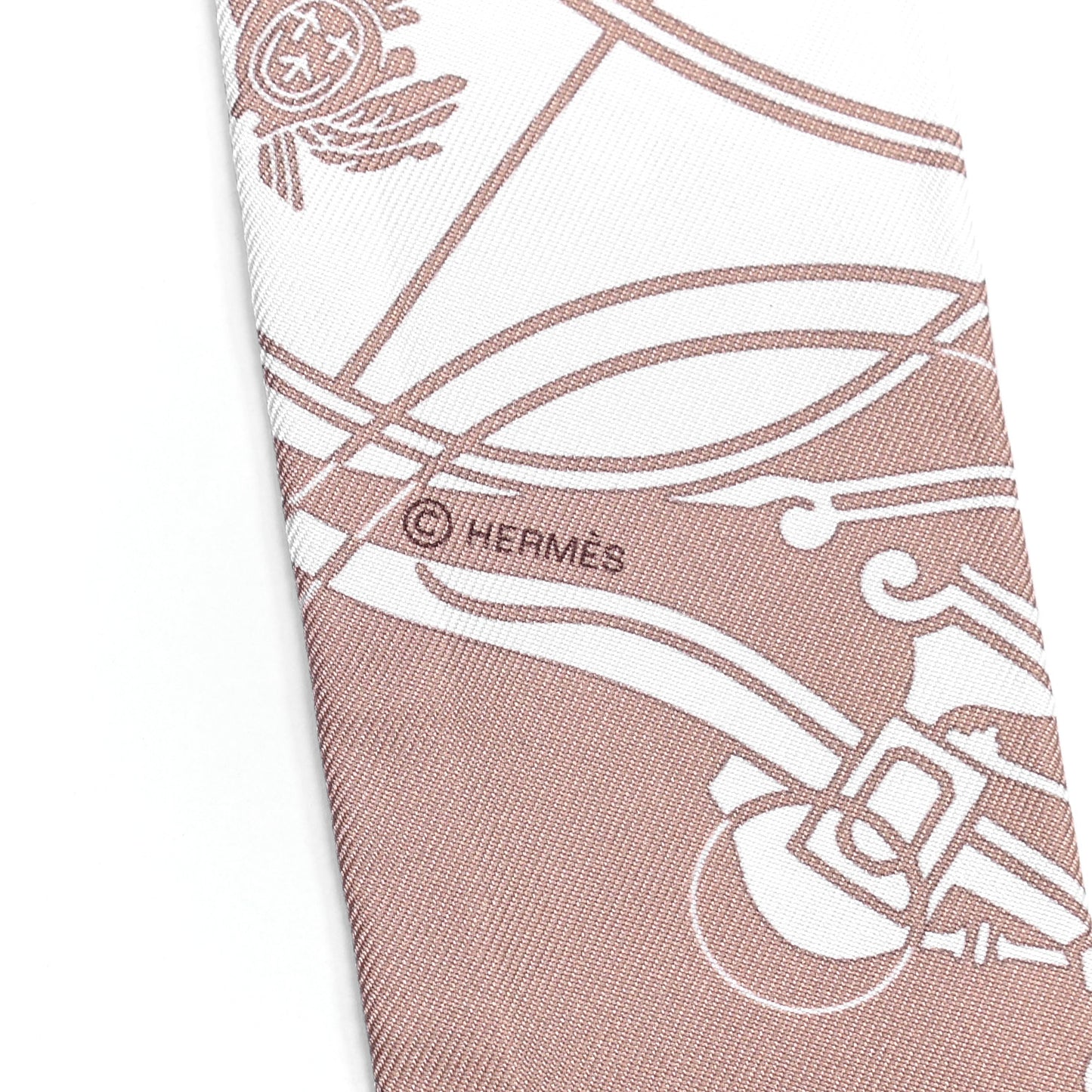 Silk Ex-Libris Twilly Beige White Caramel