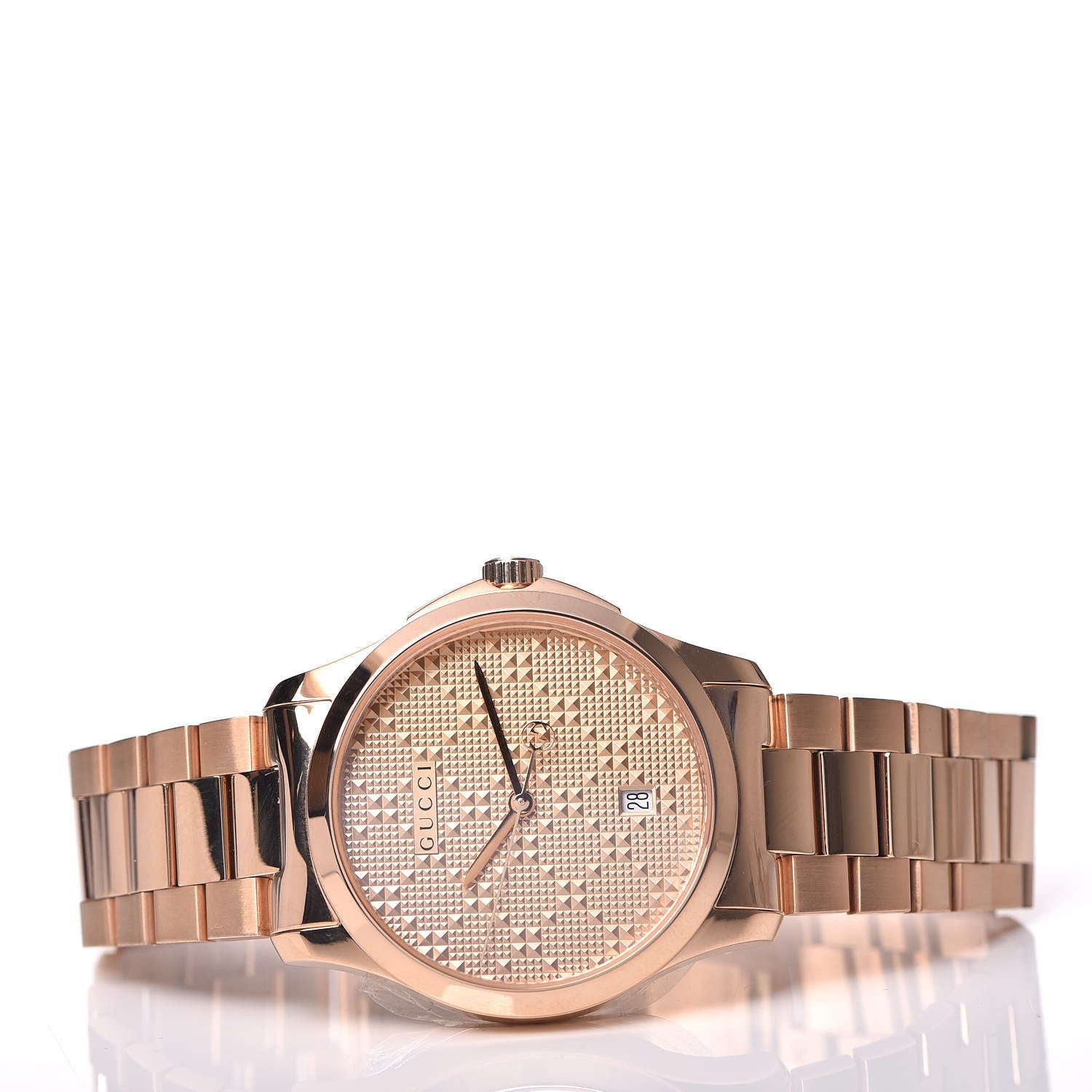 Gucci Stainless Steel 38mm G-Timeless Diamante Quartz Watch Rose 3 of 10