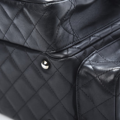 Chanel Calfskin Quilted Small Cambon Multipocket Reporter Black White 10 of 13