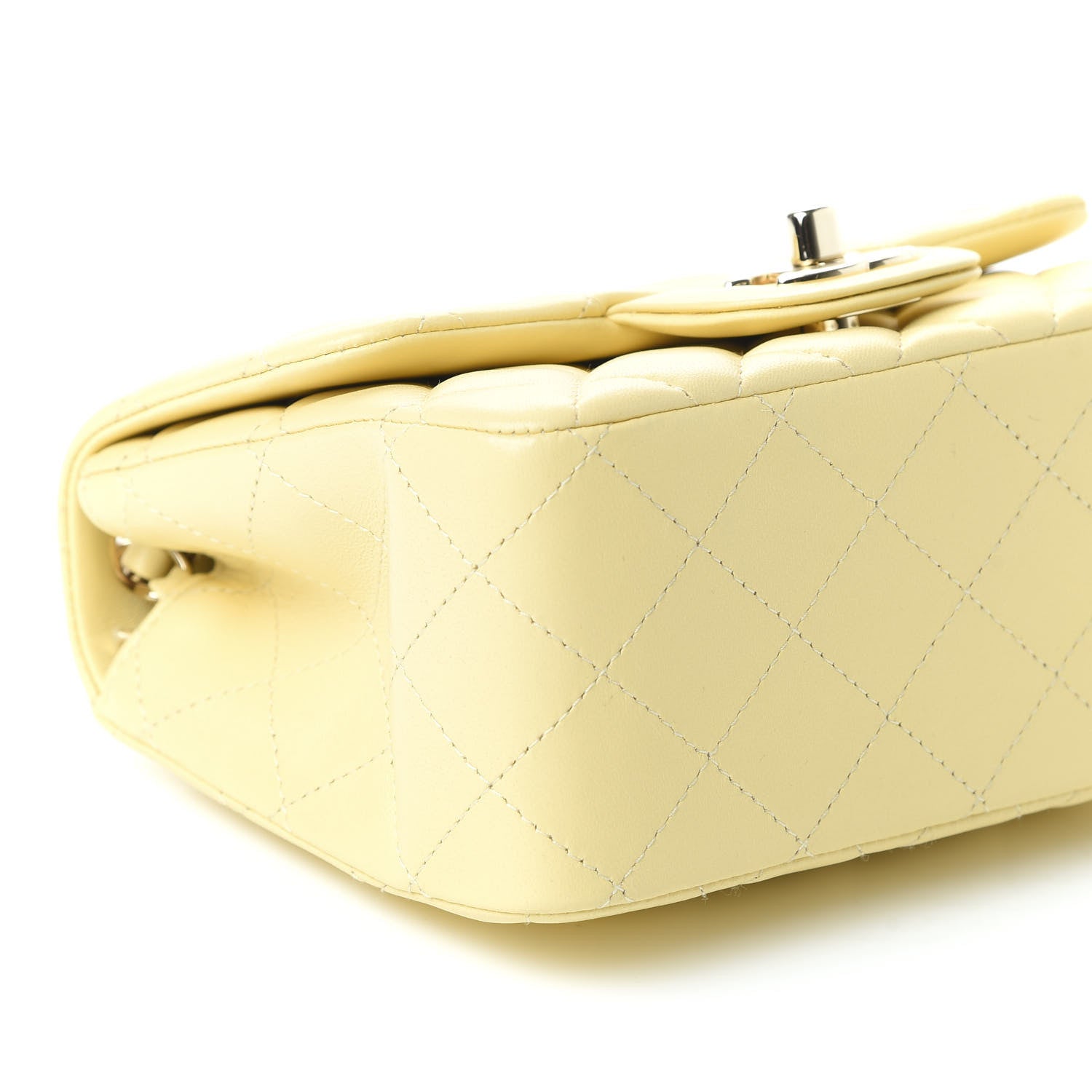 Chanel Lambskin Quilted Mini Square Flap Light Yellow 6 of 10