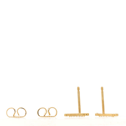 Tiffany 18K Yellow Gold Diamond Fleur de Lis Key Bar Earrings 3 of 4
