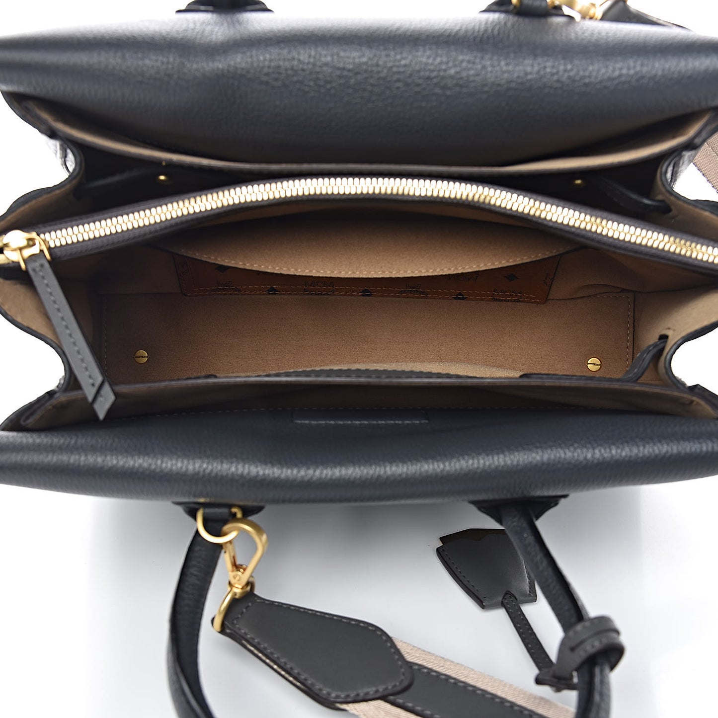 Grained Calfskin Medium Milla Tote Phantom Grey