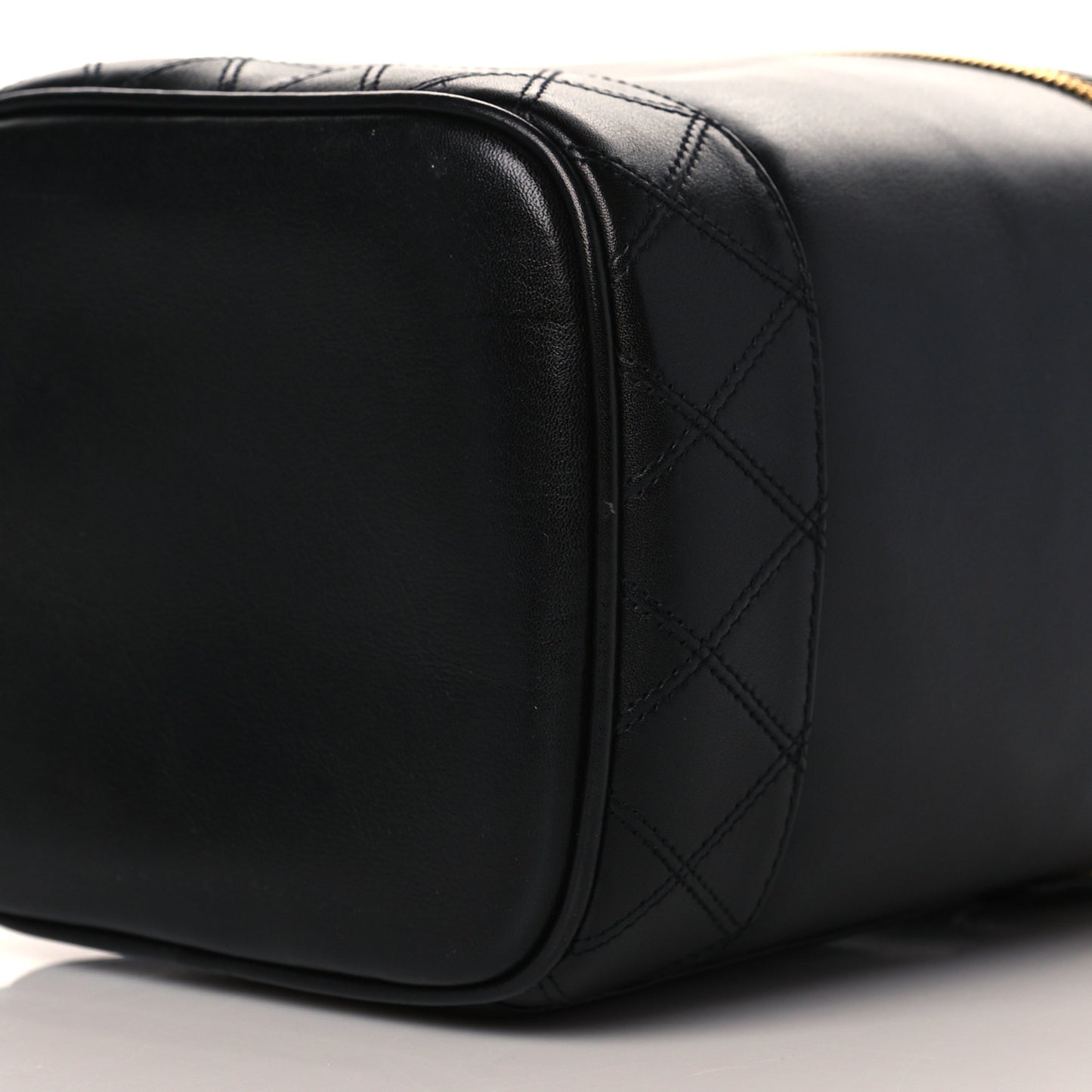 Lambskin Vanity Cosmetic Case Black
