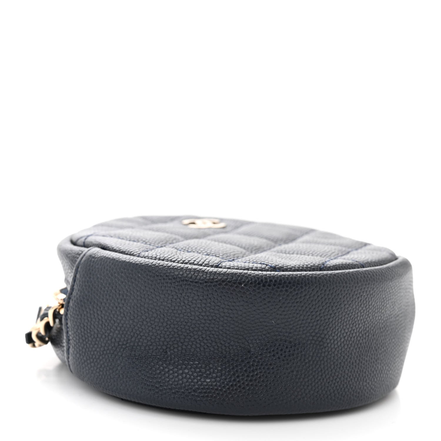 Chanel Caviar Quilted Round Clutch With Chain Navy 4 of 10