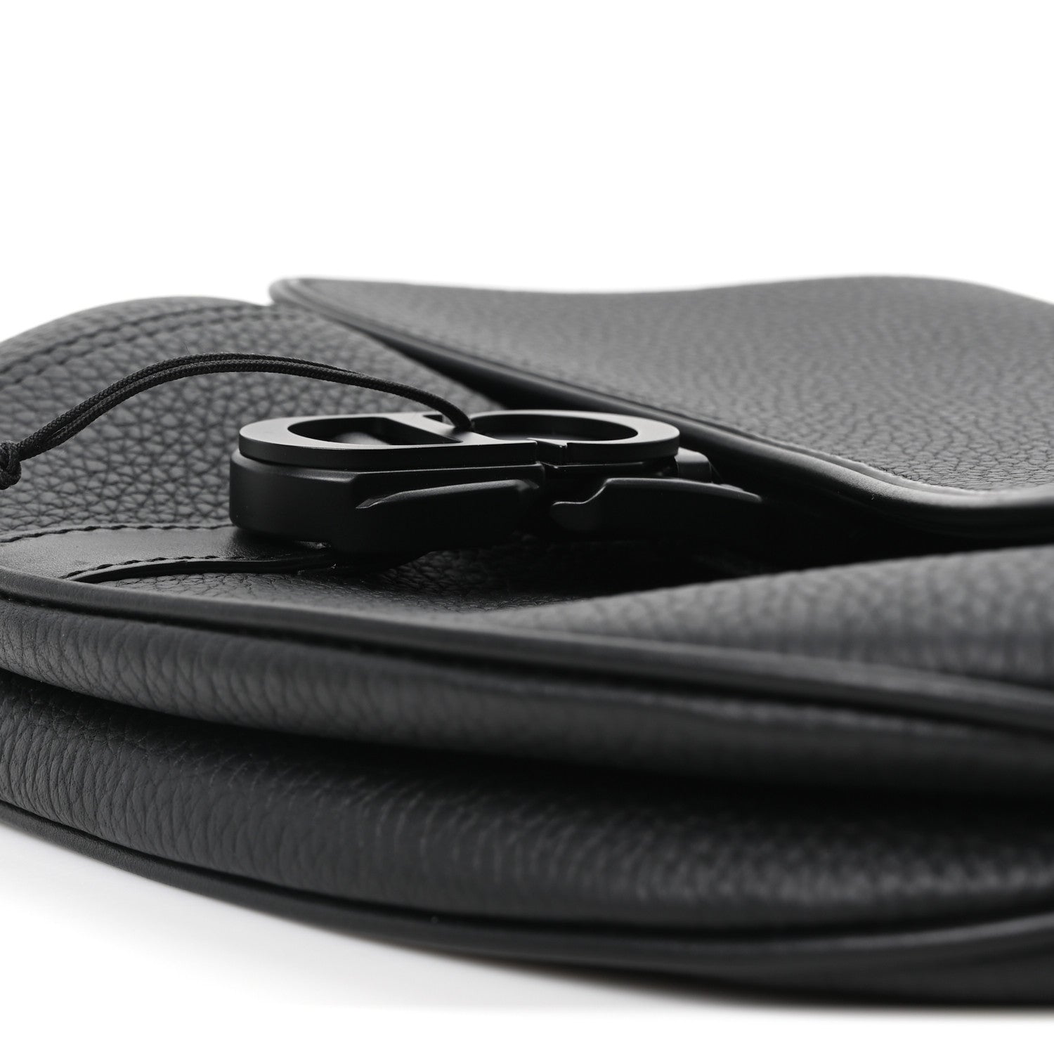 Christian Dior Grained Calfskin Mens Saddle Crossbody Bag Black 10 of 10