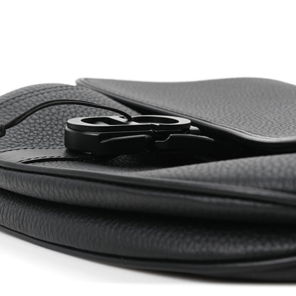 Christian Dior Grained Calfskin Mens Saddle Crossbody Bag Black 10 of 10