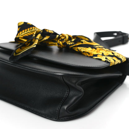 Versace Borsa Vitello Barocco Scarf Sash Shoulder Bag Black Multicolor 8 of 8