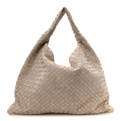 Bottega Veneta Suede Intrecciato Large Hop Ecru 1 of 10