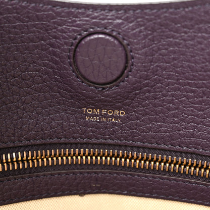 Tom Ford Pebbled Calfskin Small Alix Padlock Zip Hobo Bag Wine 7 of 12