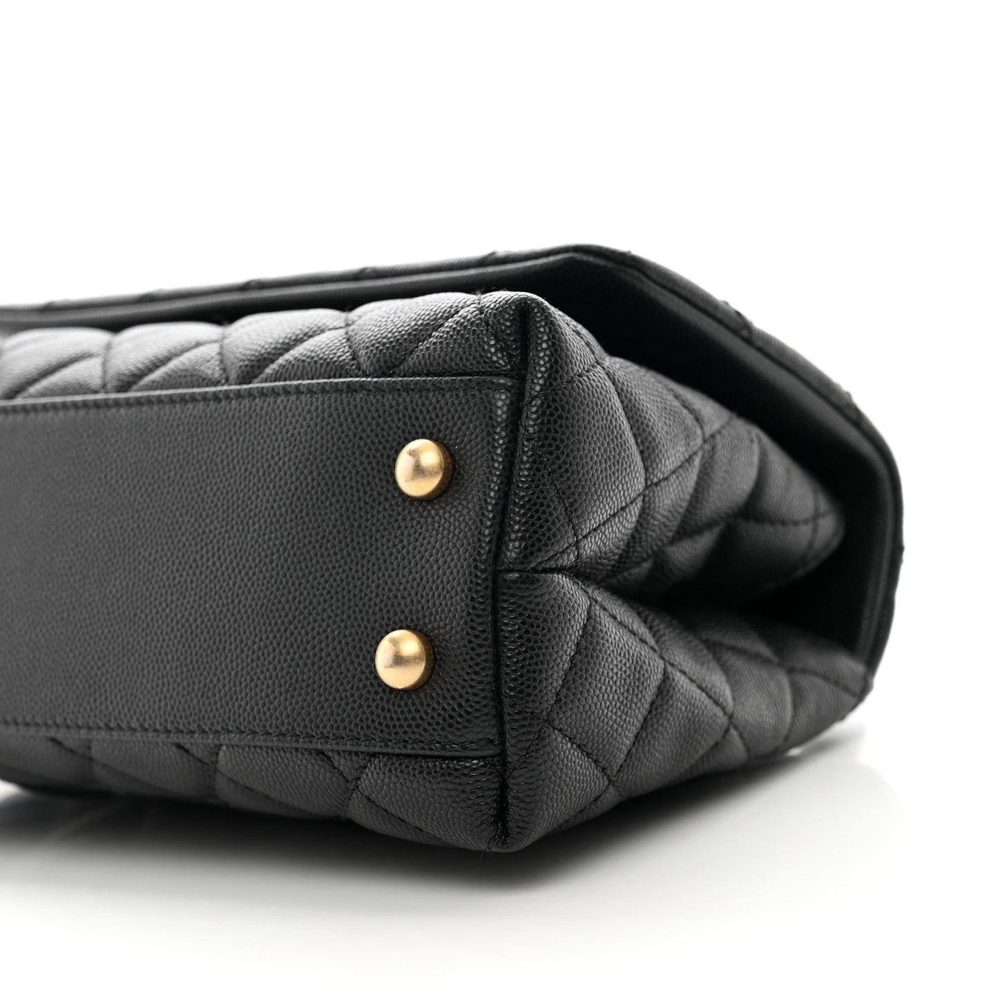 Caviar Quilted Mini Coco Handle Flap Black