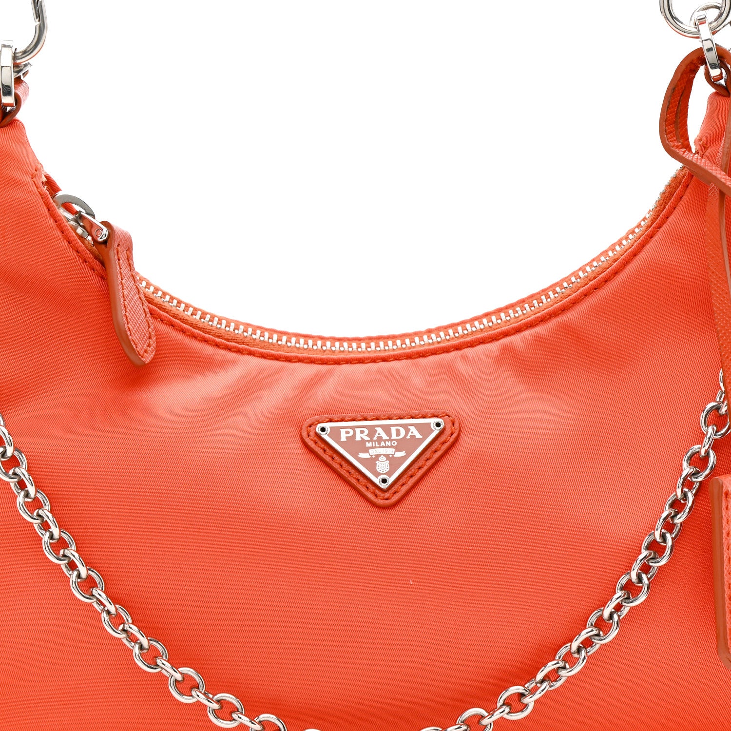 Prada Re-Nylon Saffiano Re-Edition 2005 Shoulder Bag Arancio 8 of 10