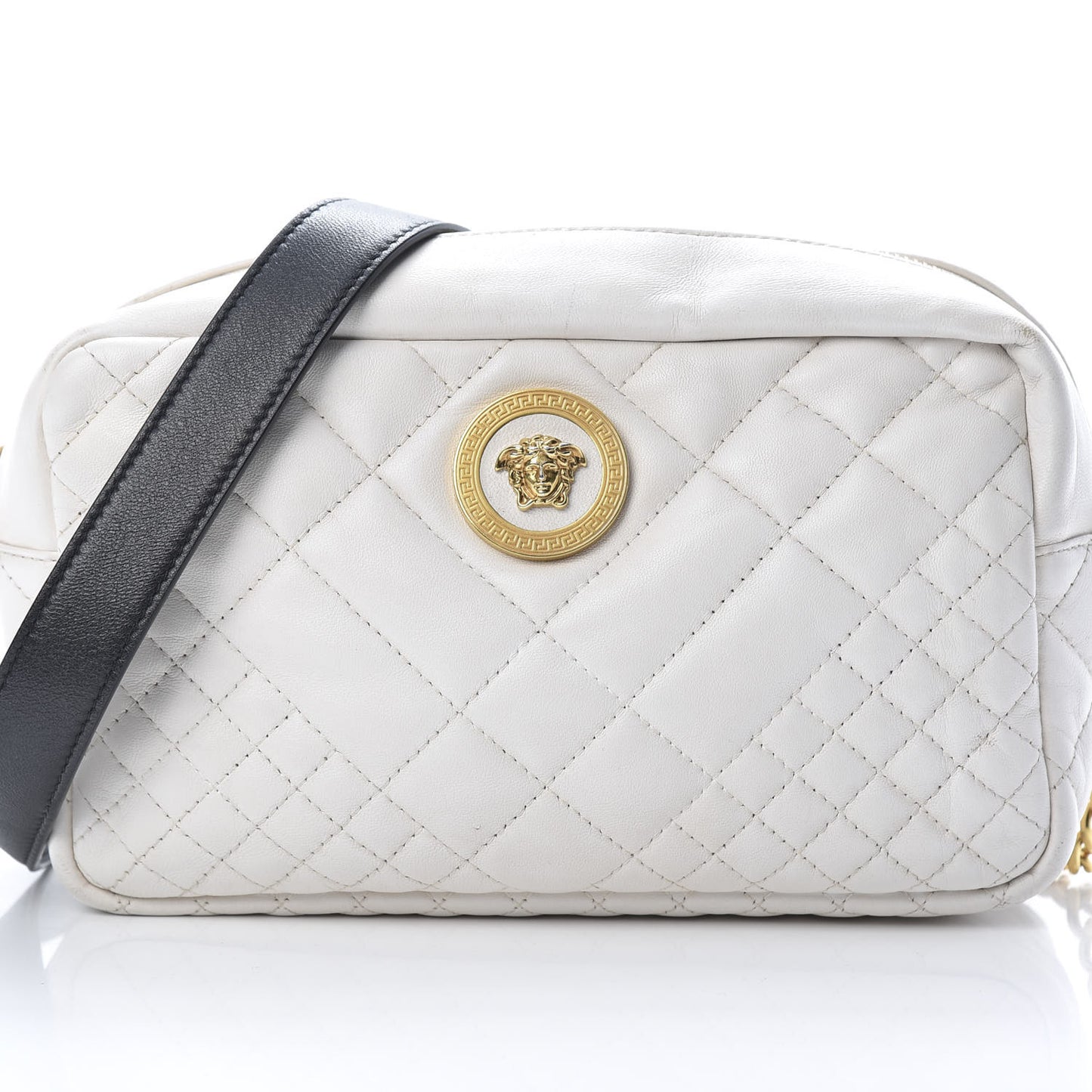 Nappa Quilted Medusa Tribute Camera Bag White
