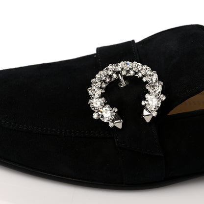 Jimmy Choo Suede Crystal Mani Flat Loafer 35 Black 11 of 12