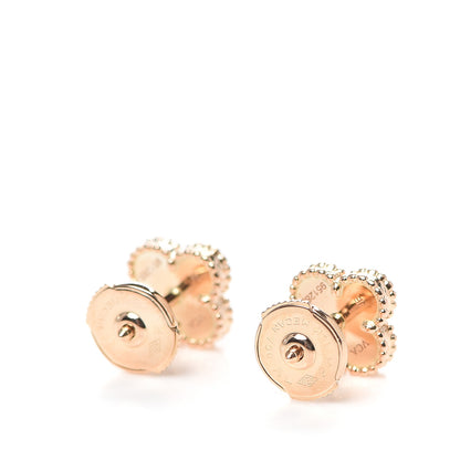 Van Cleef & Arpels 18K Rose Gold Carnelian Sweet Alhambra Earrings 3 of 6
