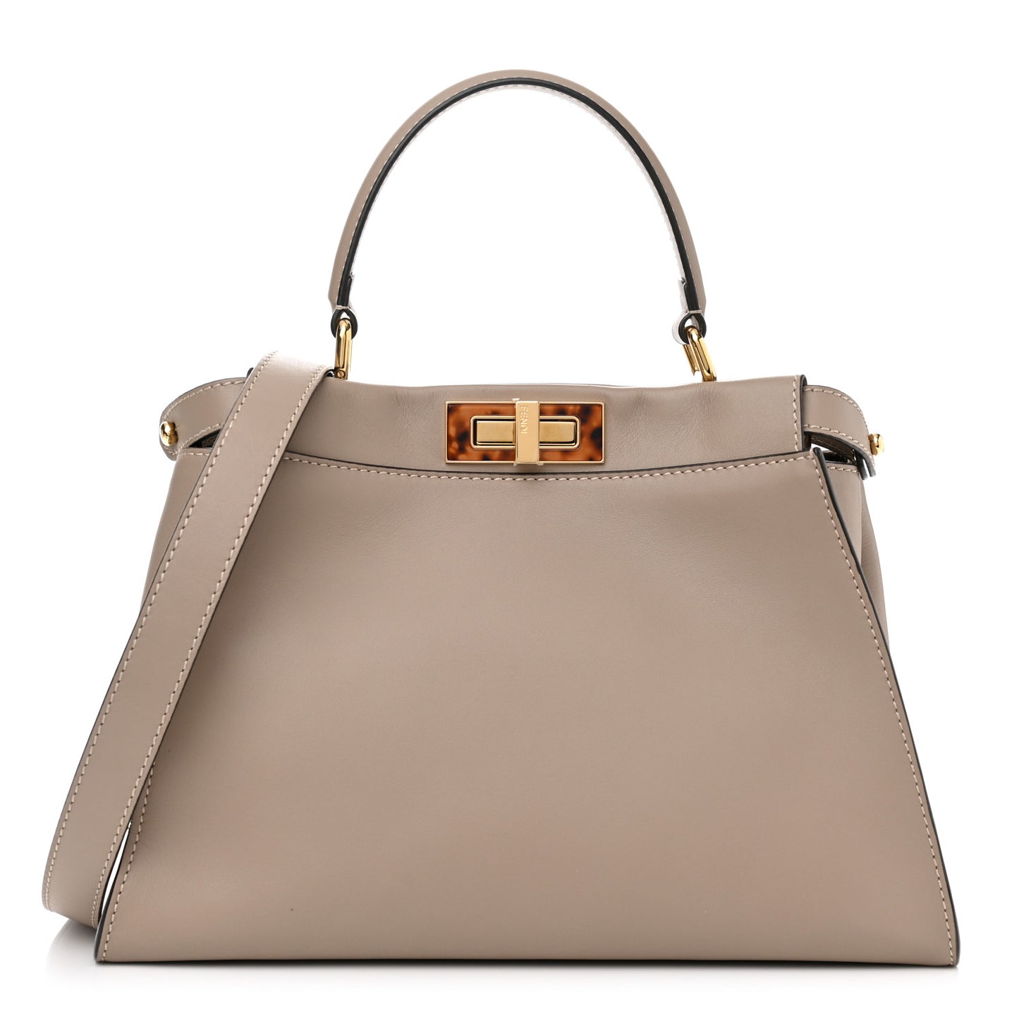 Vitello Seta Plexiglass Tortoise Medium Peekaboo Iconic Satchel Tortora