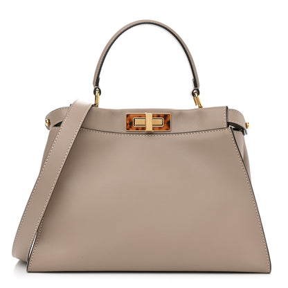 Fendi Vitello Seta Plexiglass Tortoise Medium Peekaboo Iconic Satchel Tortora 1 of 11