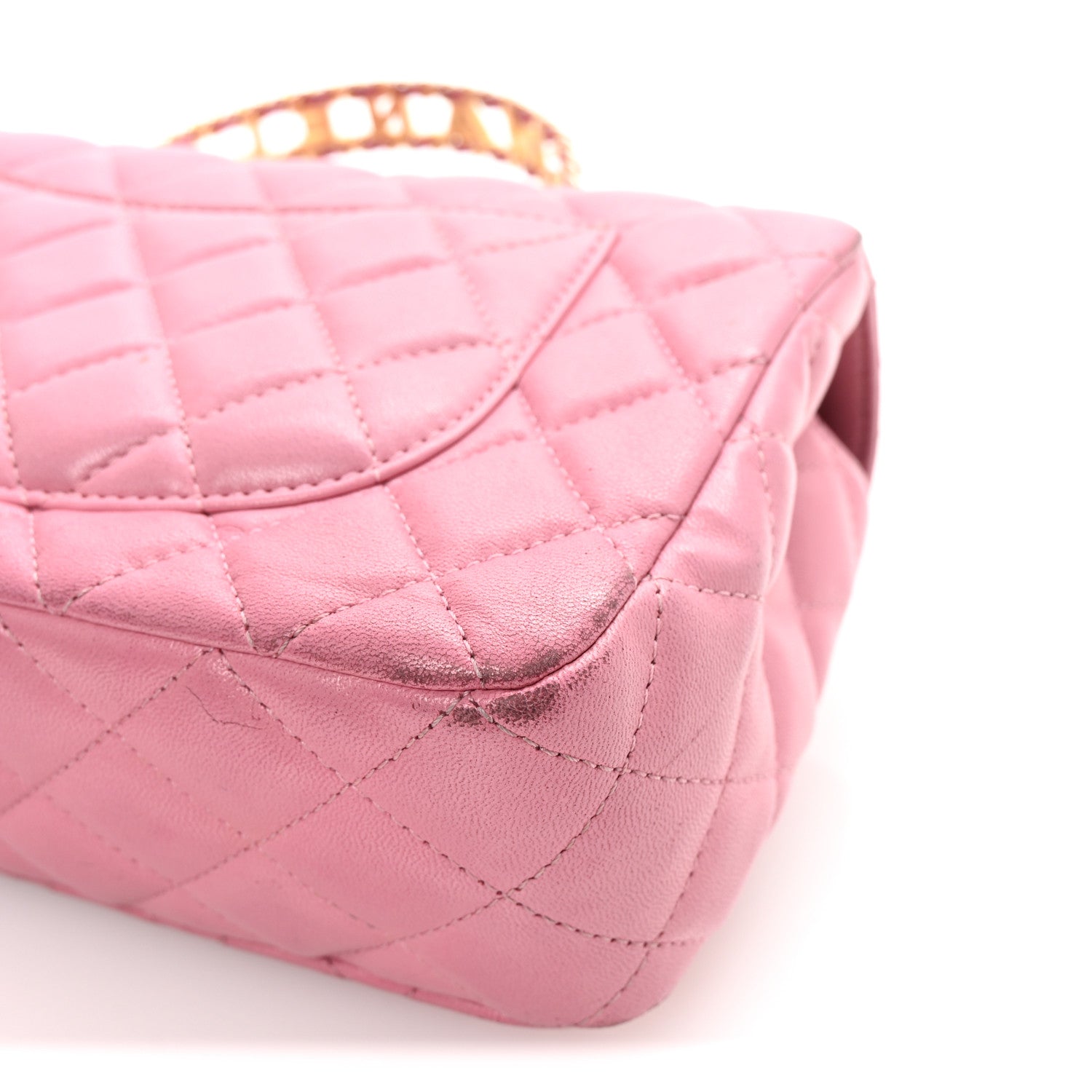 Chanel Lambskin Quilted Mini Strass On Top Flap Pink 13 of 13