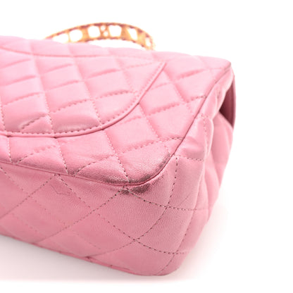 Chanel Lambskin Quilted Mini Strass On Top Flap Pink 13 of 13