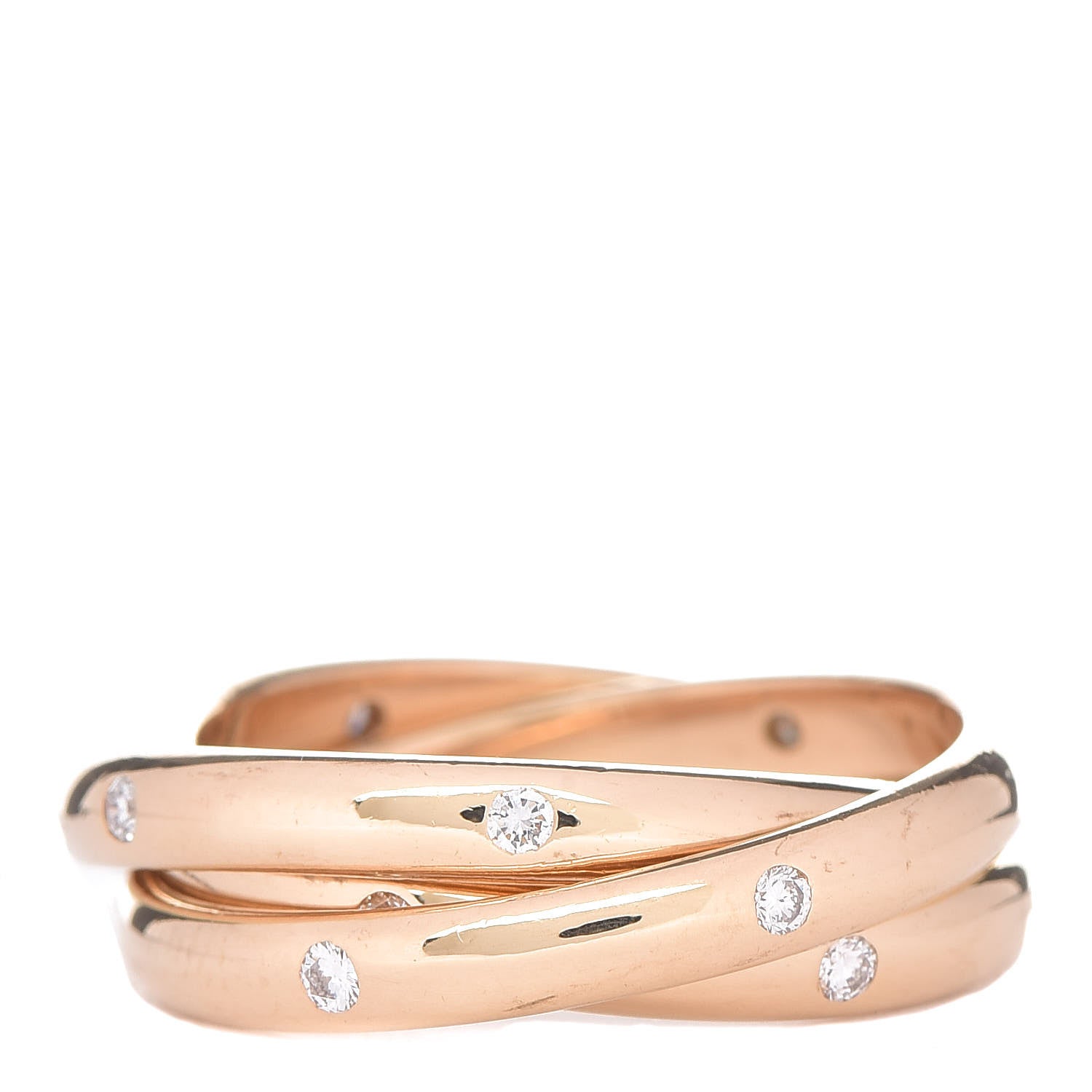 Cartier 18K Yellow Gold Diamond Constellation Trinity Ring 54 6.75 1 of 4