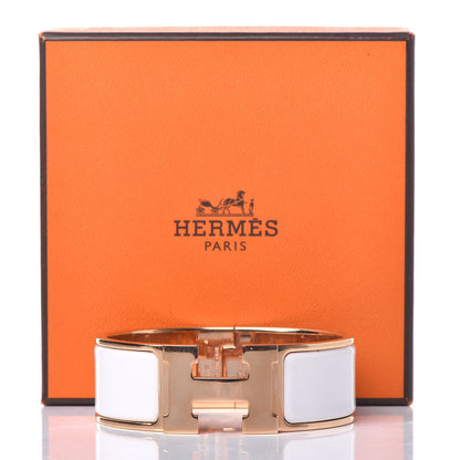 Hermes Enamel Wide Clic Clac H Bracelet PM White 6 of 6