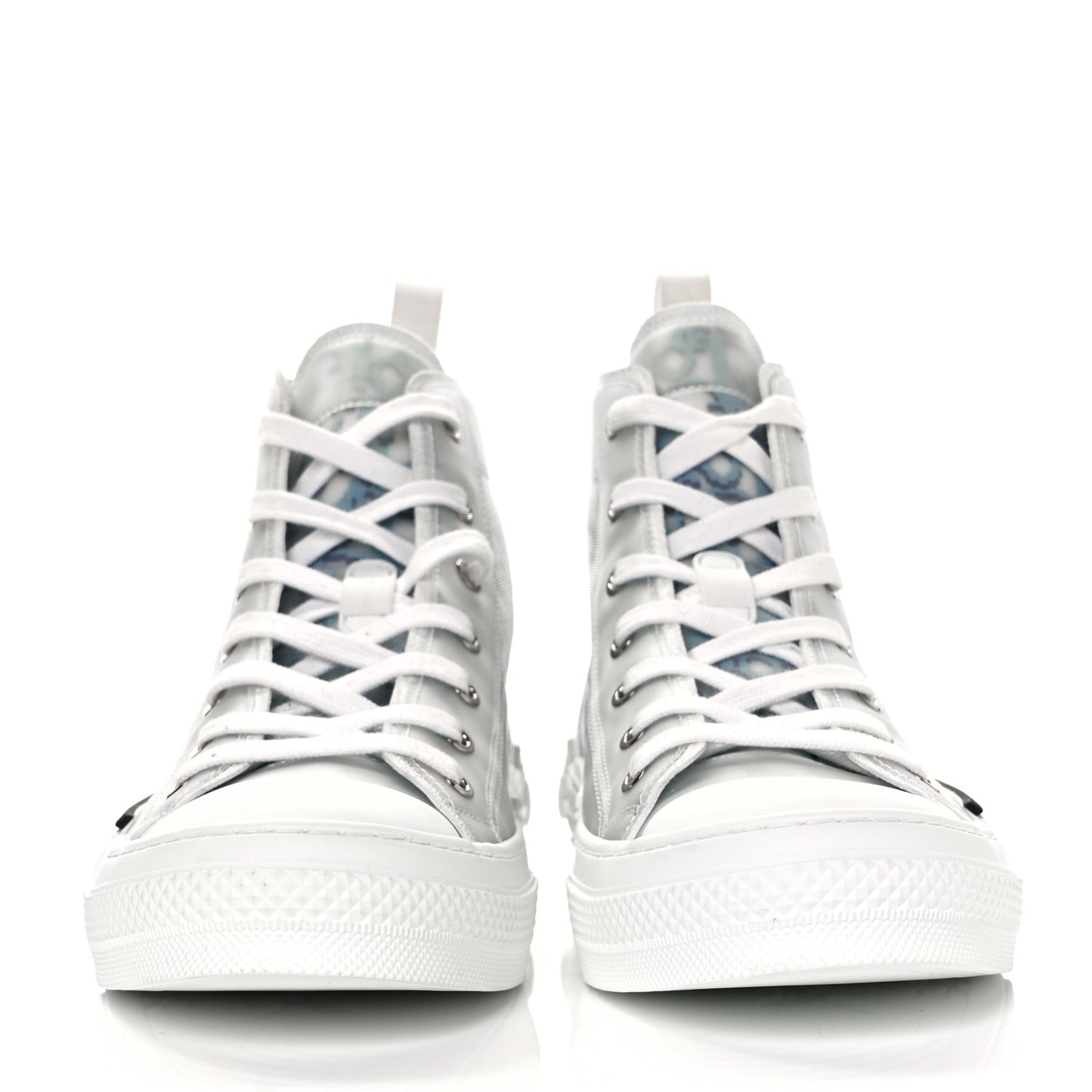 Technical Canvas Oblique Pixel Mens B23 High Top Sneakers 42 Beige Blue