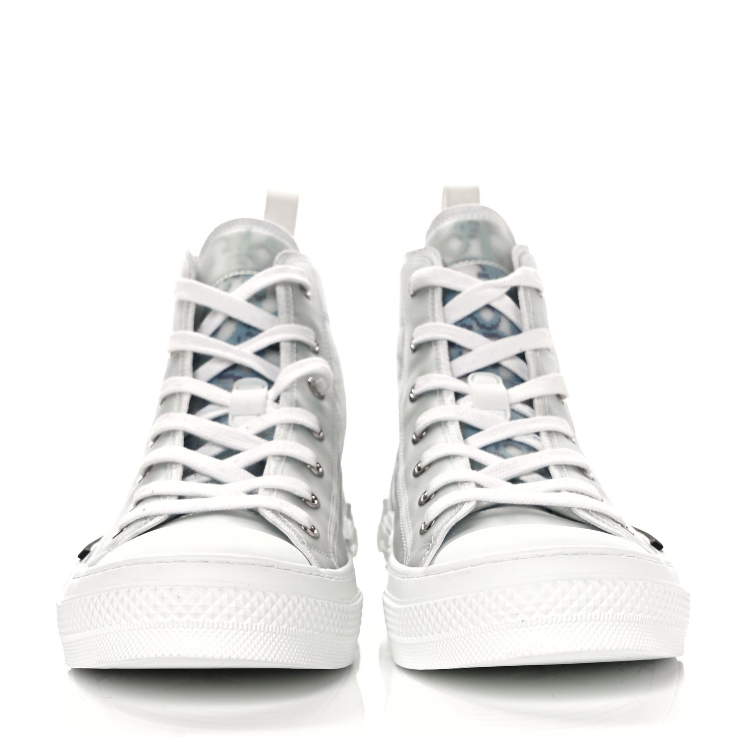 Christian Dior Technical Canvas Oblique Pixel Mens B23 High Top Sneakers 42 Beige Blue 2 of 8