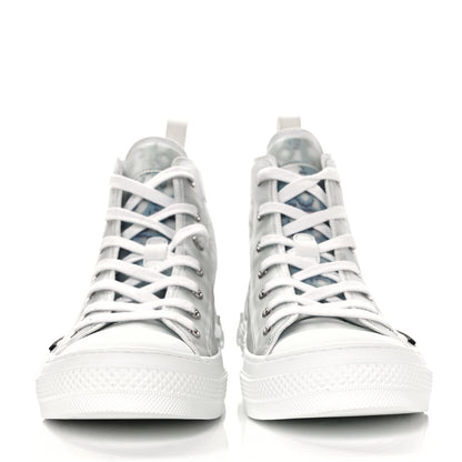 Christian Dior Technical Canvas Oblique Pixel Mens B23 High Top Sneakers 42 Beige Blue 2 of 8