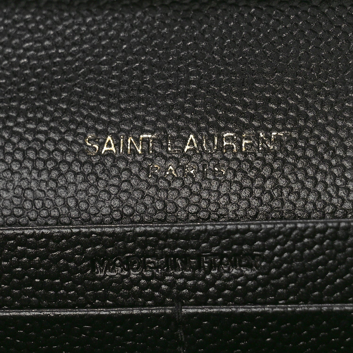 Saint Laurent Grain De Poudre Matelasse Chevron Monogram Chain Wallet Black 6 of 8