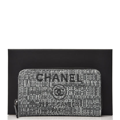 Chanel Canvas Small Deauville Zip Around Wallet Grey 8 of 8