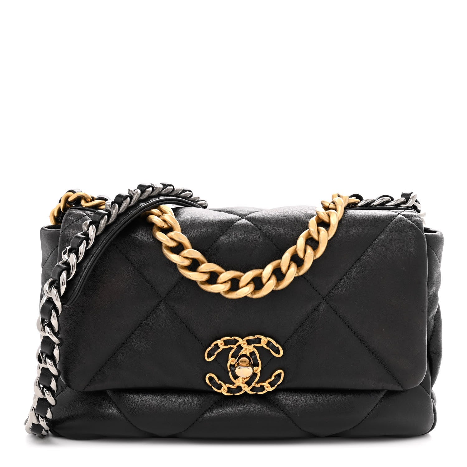 Chanel Lambskin Quilted Medium Chanel 19 Flap Black 1 of 10